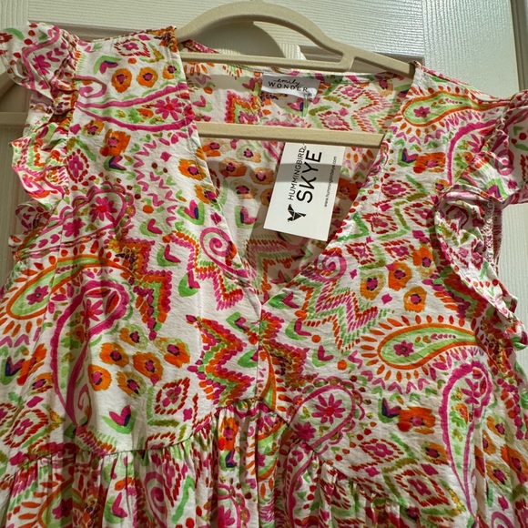 Colorful Paisley Ruffle Dress - Picture 3 of 8